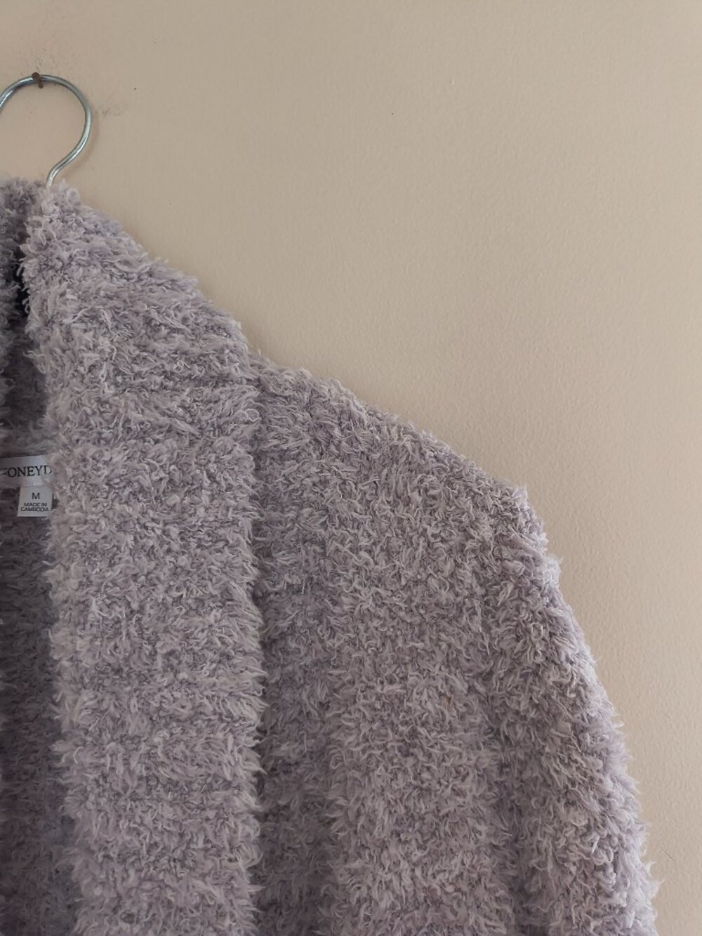 New Nordstrom Honeydew Grey Fuzzy Cardigan